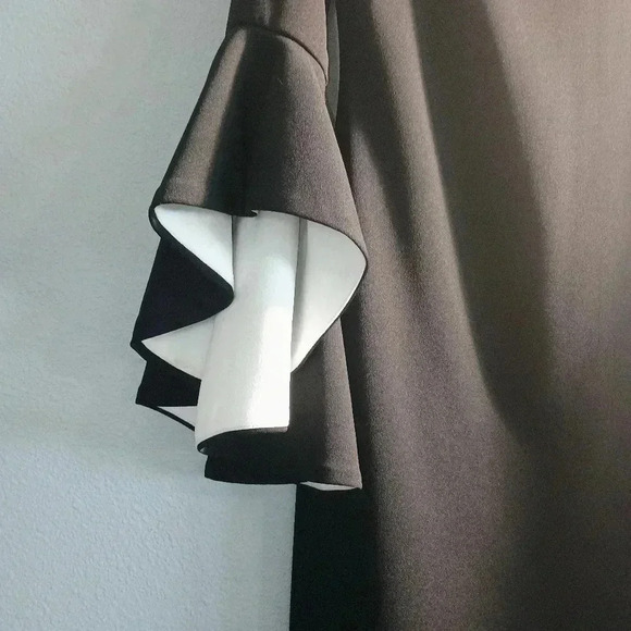 Shelby & Palmer Sheath Dress Size 8 Black and White Flare Sleeve Dressy Casual - Picture 4 of 12
